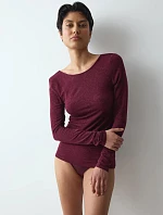 Halenka Beauty Layers Top LSL Lurex bordó Claret - TRIUMPH