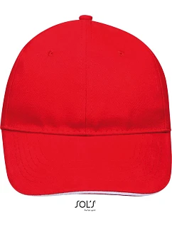 SOL'S 6 panelová baseballová kšiltovka red/white model 22460871