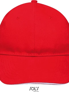 SOL'S 6 panelová baseballová kšiltovka red/white model 22460871