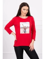 Halenka s potiskem Paradise červená Halenka s potiskem Paradise červená