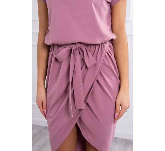 Šaty s obálkou dole tmavě růžové