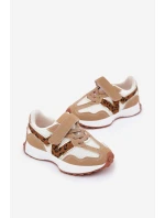Dětské tenisky na suchý zip s leopardím vzorem tmavě béžové model 21688089 - Boto Dětské tenisky na suchý zip s leopardím vzorem tmavě béžové model 21688089 - Boto