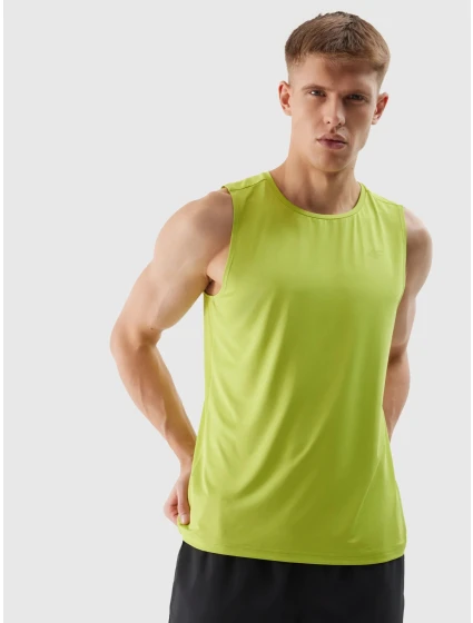 Pánský sportovní tank top regular z recyklovaných materiálů 4F - šťavnatý zelený Pánský sportovní tank top regular z recyklovaných materiálů 4F - šťavnatý zelený