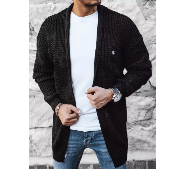 Pánský černý svetr FashionStreet WX1985 Pánský černý svetr FashionStreet WX1985