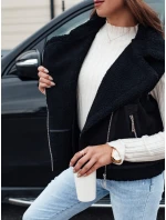 Dámská semišová vesta s ovčí kůží WOOLZIP černá FashionStreet TY4742 Dámská semišová vesta s ovčí kůží WOOLZIP černá FashionStreet TY4742