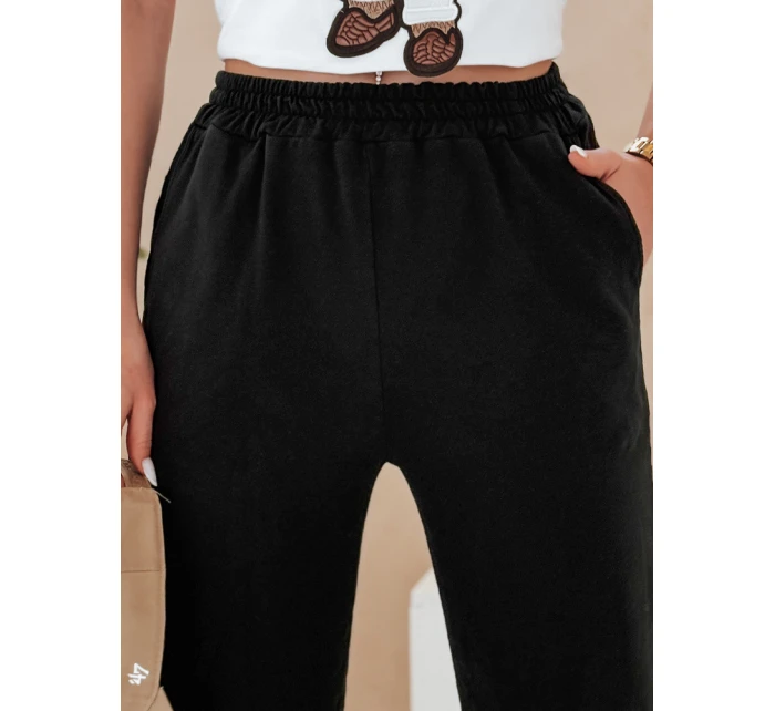 Dámské tepláky se širokými nohavicemi DRESLINA černé FashionStreet UY2692