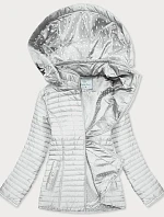 Dámská bunda v barvě ecru s puntíkovanou podšívkou (SF8981)