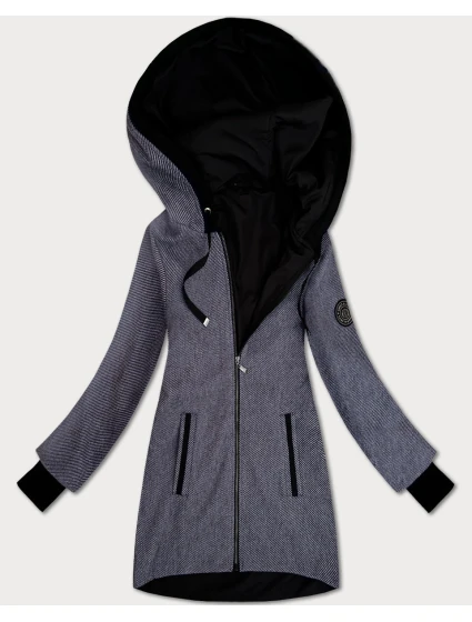 Tenká tmavě modrá pruhovaná dámská bunda s podšívkou S'West (B8541-26)