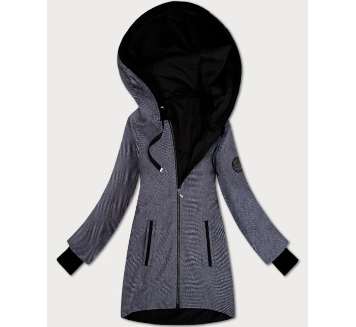 Tenká tmavě modrá pruhovaná dámská bunda s podšívkou S'West (B8541-26)