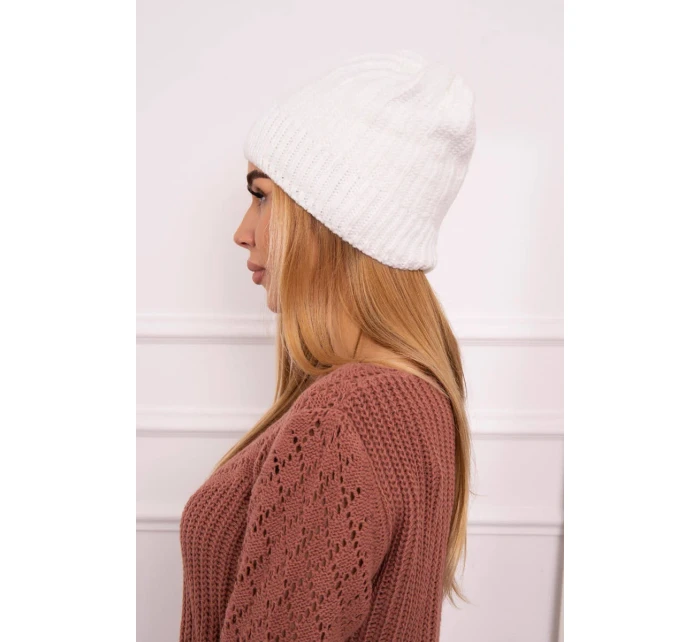 Fleecová čepice Anna model 18750149 bílá - K-Fashion Fleecová čepice Anna model 18750149 bílá - K-Fashion