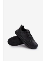 Lehké pánské tenisky na platformě z ekokože černé Uziran Lehké pánské tenisky na platformě z ekokože černé Uziran