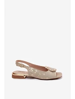 Dámské sandály na nízkém podpatku s ozdobou Zlato Glima