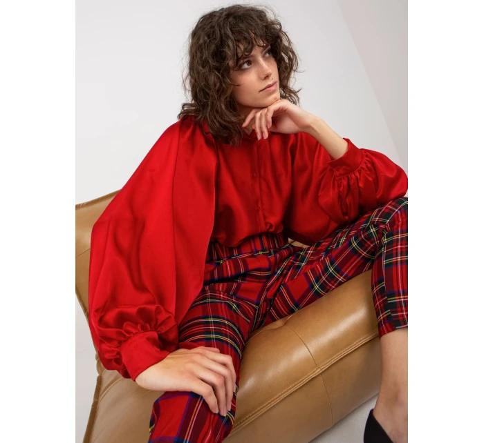 Košile DHJ KS model 21485641 tmavě červená - FPrice Košile DHJ KS model 21485641 tmavě červená - FPrice