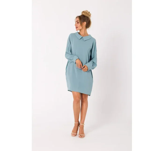 model 18383473 Košilové šaty s ozdobným řetízkem agave - Moe