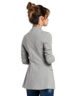 B030 Pletené sako bez límce - šedé