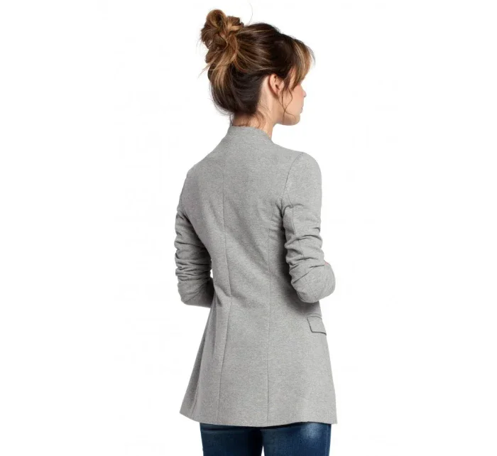 B030 Pletené sako bez límce - šedé B030 Pletené sako bez límce - šedé