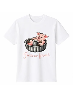 Pánské bavlněné tričko s potiskem - JSEM VE FORMĚ - bílé