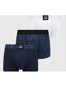 Pánské boxerky 3 pack U3BG01K6YW0 P7CJ modrá/bílá - Guess