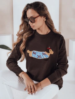 Dámský svetr CHICPAWS s aplikací hnědého psa FashionStreet MY2544