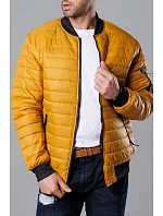 Tmavě žlutá pánská prošívaná bunda typu "bomber" model 18344869 - J.STYLE