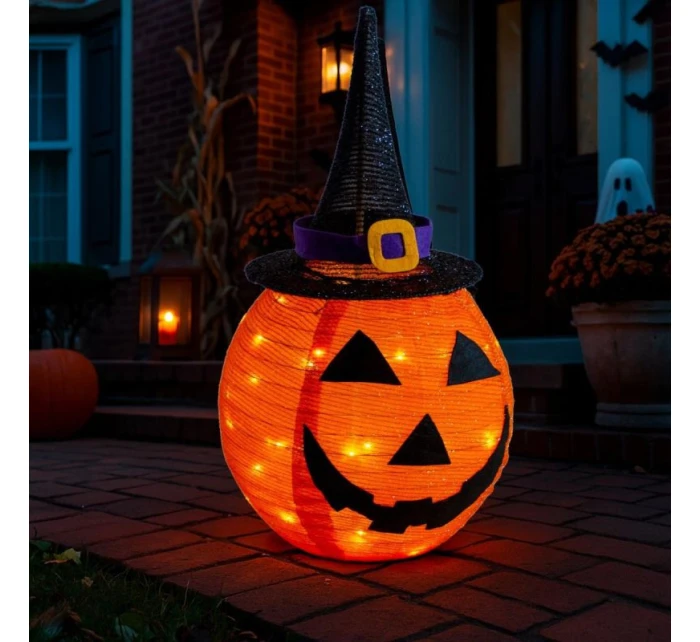 DEKORATIVNÍ DÝNĚ S KLOBOUKEM 68CM HALLOWEEN 30LED