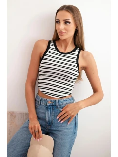 Dámská pruhovaná bavlněná model 21866422 blůza černá - K-Fashion