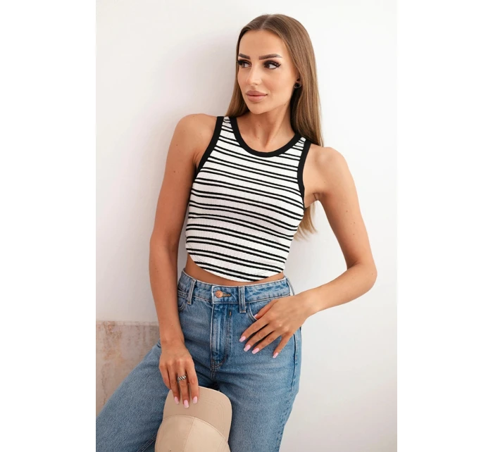 Dámská pruhovaná bavlněná model 21866422 blůza černá - K-Fashion Dámská pruhovaná bavlněná model 21866422 blůza černá - K-Fashion