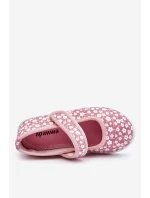 Dětské balerínky na suchý zip v potisku růžové Selah Dětské balerínky na suchý zip v potisku růžové Selah