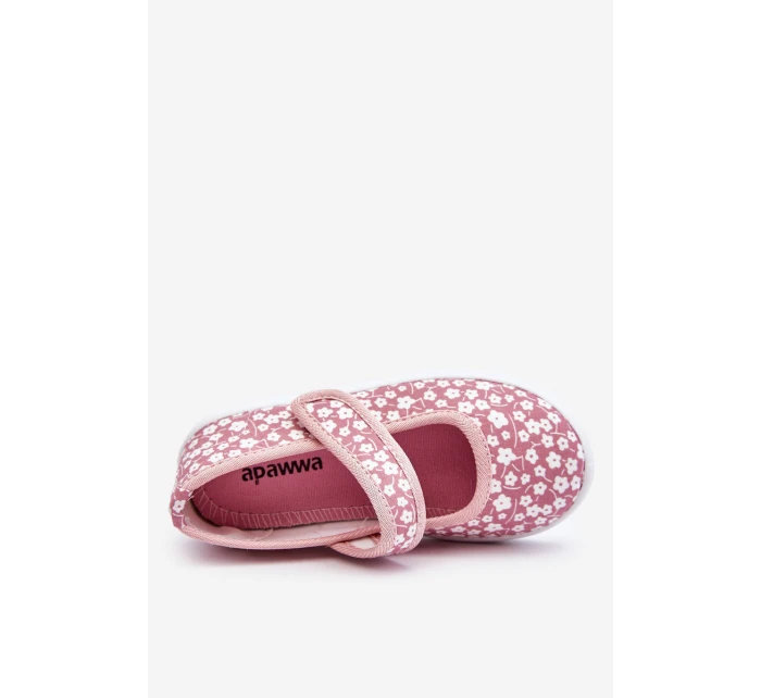 Dětské balerínky na suchý zip v potisku růžové Selah Dětské balerínky na suchý zip v potisku růžové Selah