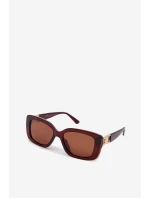 Dámské sluneční brýle s zlatým detailem Hnědé