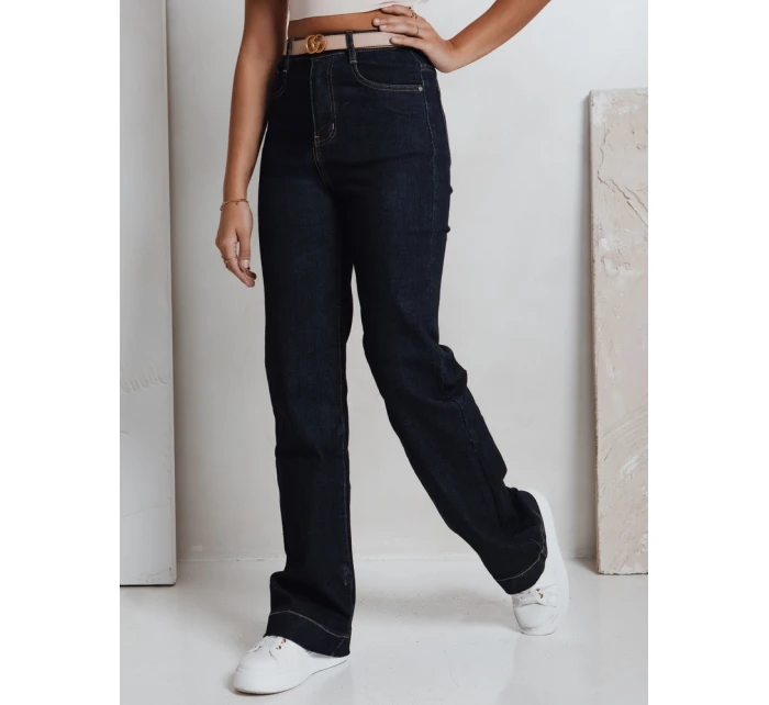 Dámské džíny s širokými nohavicemi tmavě modré FashionStreet UY2775