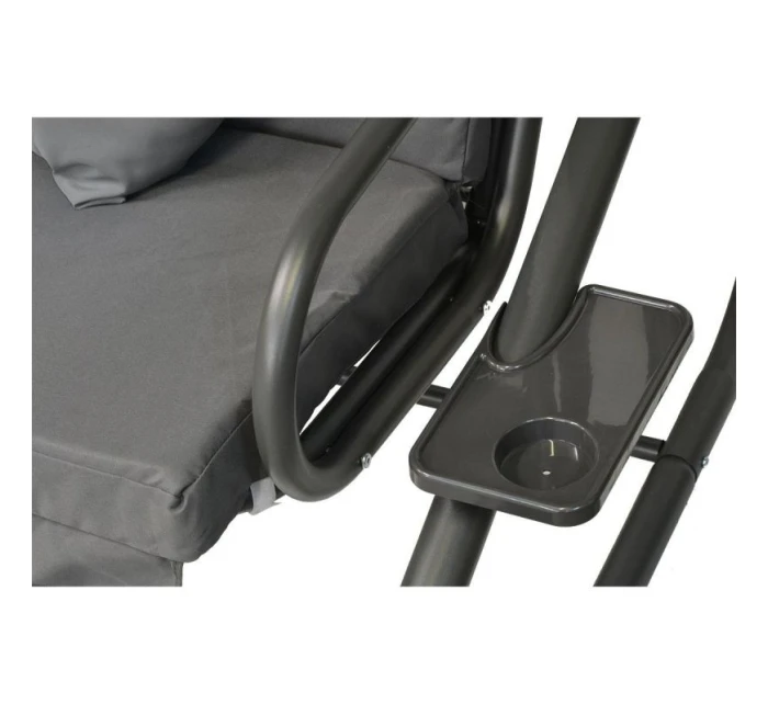 ZAHRADNÍ A BALKONOVÁ HOUPAČKA KASIA 3 OSOBY ŠEDÁ