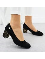 Sergio Leone W SK314D černé semišové lodičky na podpatku