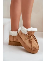 Dámské Sněhule Na Platformě S Kožíškem  Camel model 21678767 - Boto