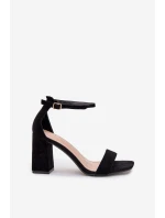 Dámské Sandály Na Podpatku Z Eko Semiše Černé Elirae Dámské Sandály Na Podpatku Z Eko Semiše Černé Elirae