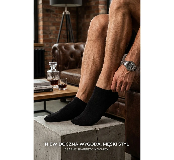 Pánské Kotníčkové Ponožky Ultra Tenké Černé