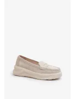 Semišové dámské mokasíny světle béžová Filidia