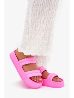 Dámské lehké pěnové pantofle na platformě S.Barski – fuchsiové