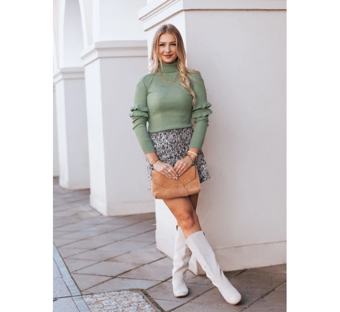 Dámský svetr BUFALO světle zelený FashionStreet MY1422