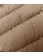 Béžová dámská prošívaná bunda s kapucí (16M9103-84)