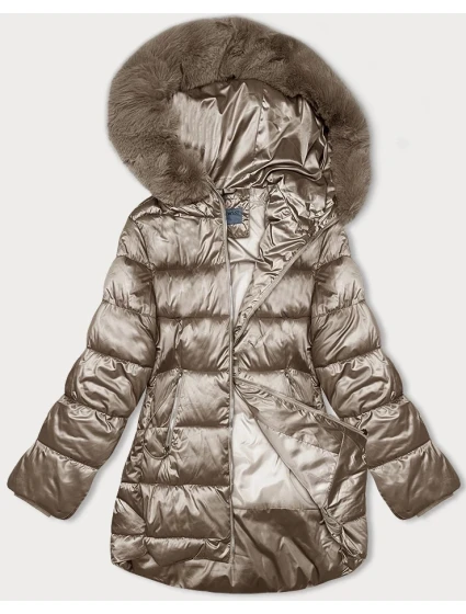 Béžová dámská bunda ve tvaru model 21247501 - S'WEST Béžová dámská bunda ve tvaru model 21247501 - S'WEST