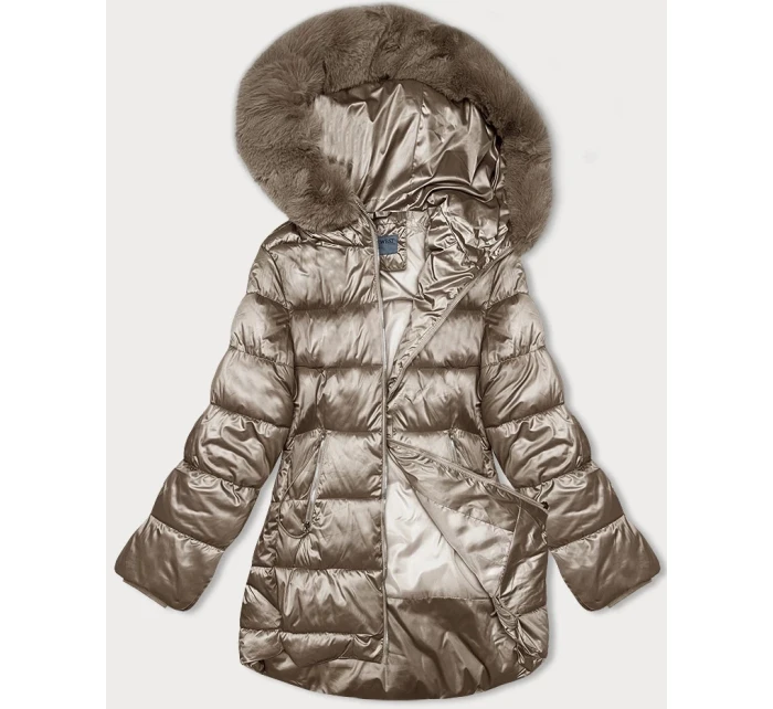 Béžová dámská bunda ve tvaru model 21247501 - S'WEST Béžová dámská bunda ve tvaru model 21247501 - S'WEST