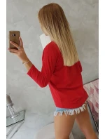 Halenka s 3D grafikou model 18743992 červená - K-Fashion Halenka s 3D grafikou model 18743992 červená - K-Fashion