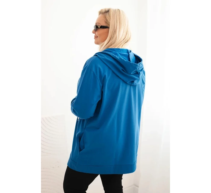 Dámská mikina Plus Size bavlněná s kapucí a velkým H model 21399825 - K-Fashion