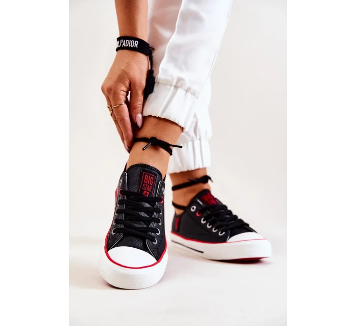 Leather Sneakers BIG STAR JJ274129 Black Leather Sneakers BIG STAR JJ274129 Black