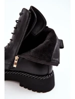 Dámské kožené pracovní kotníkové boty s ozdobou, černá S.Barski Dámské kožené pracovní kotníkové boty s ozdobou, černá S.Barski