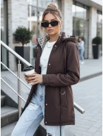 Kurtka parka damska z kapturem brązowa model 22028051 - FashionStreet