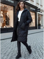 Dámský oversize kabát NADIA prošívaný černý FashionStreet TY4542z