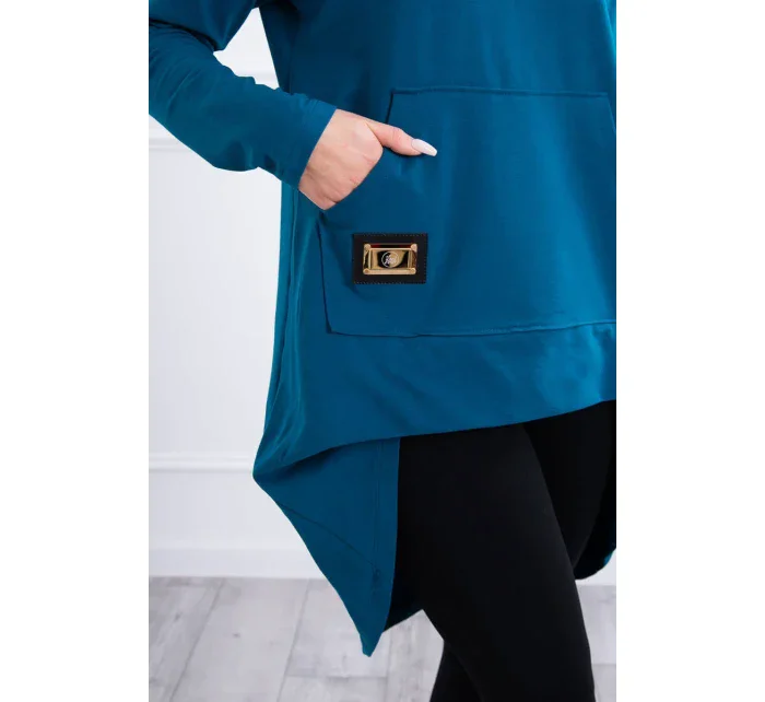 Mikina s dlouhými zády a kapucí Marine