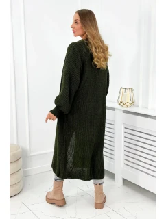 Svetr dlouhý kardigan khaki